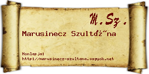 Marusinecz Szultána névjegykártya